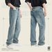 Men's Slightly Flared Jeans – Retro Straight Fit Denim Pants (S-XL, Light Blue Wash)Men's Clothing_mkmklike.com