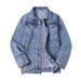 Trendy Brand Large-size Men's Clothing Spring And Autumn New Light Blue Washed Water Ripped Denim Jacket Loose And Fattened Men's Coat_mkmklike.com