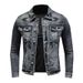 Loom Vintage 2023 Denim Men Trendy Brand European American Street Style Riding Motorcycle Workwear Turn-down Collar Youth_mkmklike.com
