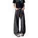 Men's Slim Fit Selvedge Denim Jeans With Floral Embroidery & Slight Flare For Street Style Versatile Streetwear Staple_mkmklike.com