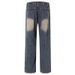 Unisex Vintage Washed Denim Jeans – Relaxed Straight-Leg With Whisker & Fade (S-3XL)_mkmklike.com
