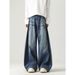 Men's Vintage Washed Jeans, Loose Fit Streetwear Denim Pants With Distressed Details, High-Waisted Slim Tapered Jeans For Casual & Urban Style_mkmklike.com