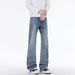 Retro Blue Jeans For Men, Autumn Style, American High Street, Loose Straight Leg, Whiskering Texture, Washed, Versatile Trousers._mkmklike.com