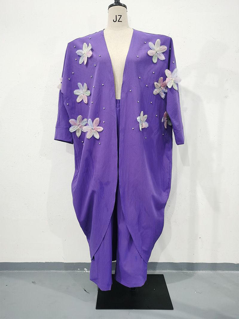 Women's Clothing Commuter Long Sleeve Two piece Suit Three dimensional Butterfly Decoration Thin Breathable_mkmklike.com