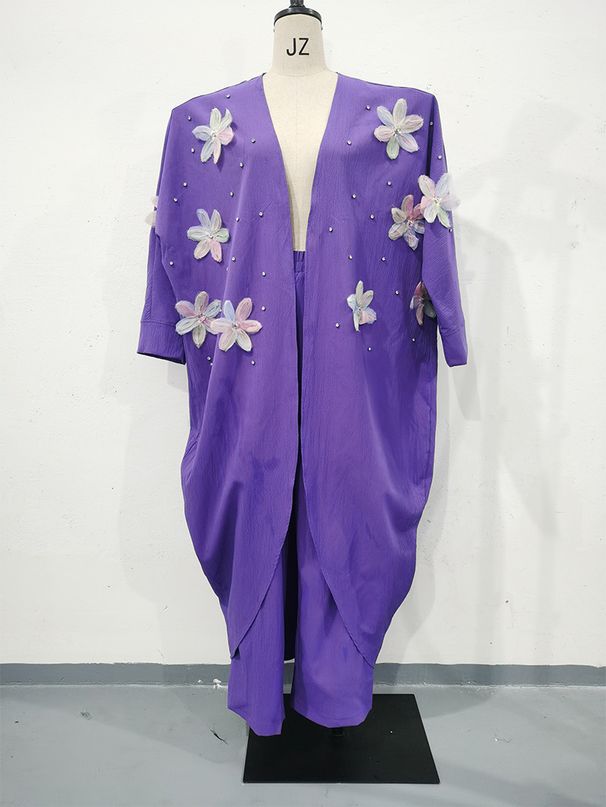 Women's Clothing Commuter Long Sleeve Two piece Suit Three dimensional Butterfly Decoration Thin Breathable_mkmklike.com