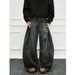 Vintage Distressed Denim Jeans – Oversized Relaxed Fit With Raw Hem & Ripped Details (S-3XL, Unisex Streetwear)_mkmklike.com