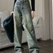 Women's Clothing Vintage Washed Wide-Leg Jeans – High-Waisted Distressed Denim Pants For Women (S-2XL)_mkmklike.com