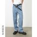 Men's Clothing Street Classic Washed Jeans New Trendy Brand Simple And Versatile Straight Trousers_mkmklike.com