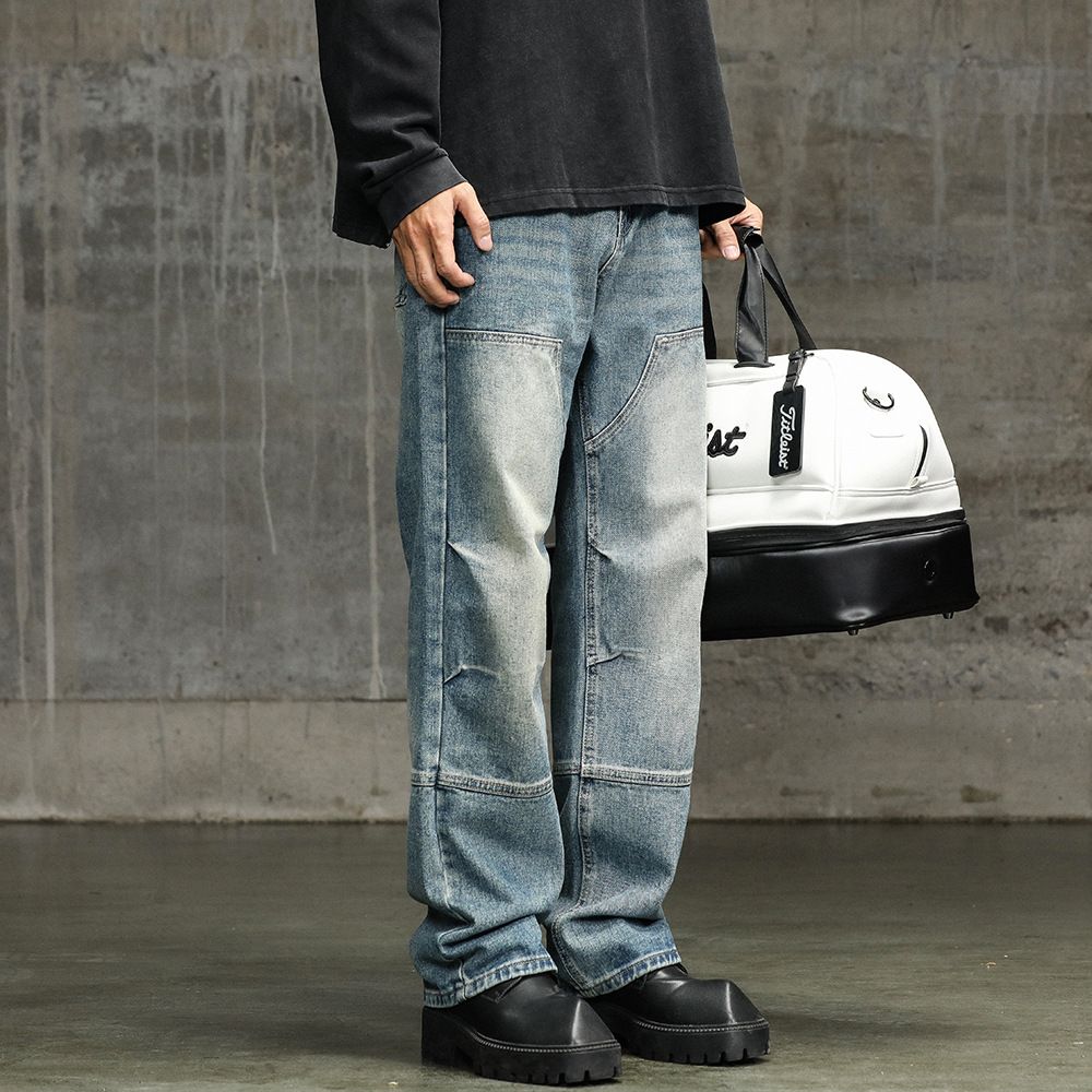 Men's Clothing Workwear Jeans Loose Straight Pants Wide Leg Pants Boys Mopping Pants Street Fashion Casual Trousers_mkmklike.com