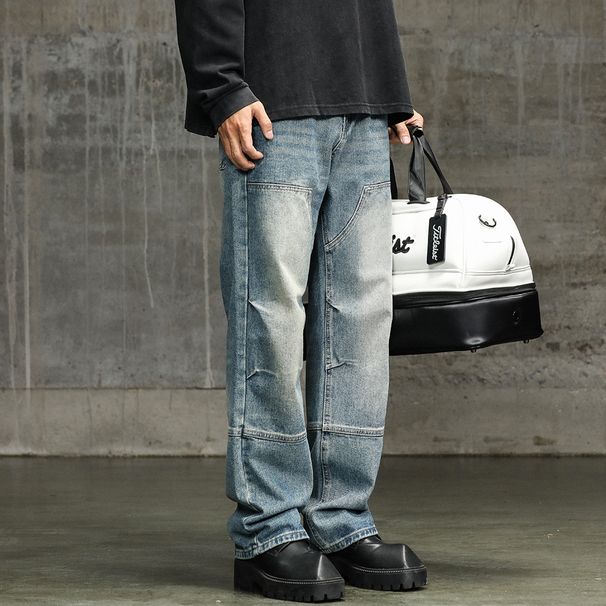Men's Clothing Workwear Jeans Loose Straight Pants Wide Leg Pants Boys Mopping Pants Street Fashion Casual Trousers_mkmklike.com