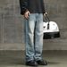 Men's Clothing Workwear Jeans Loose Straight Pants Wide Leg Pants Boys Mopping Pants Street Fashion Casual Trousers_mkmklike.com