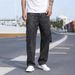 Men's Clothing Commerce Hot Selling American High Street Workwear Wide Leg Jeans Autumn Straight Loose Trendy Brand Multi Pocket Jeans_mkmklike.com