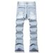 High Street Fashion Men's Washed Flared Jeans Graffiti Personalized Embroidery Patchwork New Style Platform_mkmklike.com