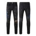 Men's Clothing New Hip Hop Embroidered Ripped Patch Jeans Large Size Stretch Men's Pants_mkmklike.com