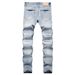 Ripped PU Jeans Casual Street Fashion Men's New Slim Fit Stretch Skinny Pants Men_mkmklike.com