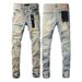 High Street Style Men's Skinny Jeans Premium Quality Low Rise Blue Print Letters Fashion Repair Denim Pants Male Trendy Size 28-36_mkmklike.com