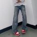 Men's Clothing High Street European And American English Embroidery Ripped Retro Jeans Trousers Men's Knife Cut Pants_mkmklike.com