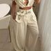 Women's fashion solid color lapel sexy sleeveless top casual pants suit_mkmklike.com