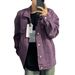Spring Fashion Brand Purple Denim For Men, American Washed High-End Sense, Rugged And Handsome Workwear Jacket Top_mkmklike.com