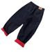 Men's Clothing Vintage Washed Distressed Denim Jeans For Men - Korean Style Relaxed Fit Straight Leg With Color Blocking & Turn-up Hem_mkmklike.com