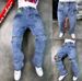 Men's Retro Blue Jeans Trendy Brand Zipper Design Detachable Niche Design Straight Trousers Trendy_mkmklike.com