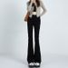 Women's Spring New High-waisted Petite Wide-leg Jeans, Slim-fit Flared Pants, Slimming Micro-flare Pants_mkmklike.com