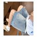 Men's Clothing Temperament Casual Loose Fit Denim Shorts - Harajuku Style Mid-Length Jeans For Streetwear & Urban Fashion (Dark Blue, Light Blue)_mkmklike.com