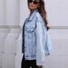 Trendy Oversized Denim Jacket For Women - Long Sleeve Cotton Blend Casual Coat With Lapel Collar (XS, S, M, L, XL, 2XL)_mkmklike.com
