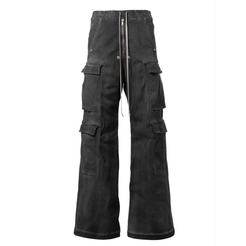 "Unisex RO-Style Wide Leg Jeans - Washed Smoky Gray Oversized Denim Pants With Vintage Vibe (S-XXXL)"_mkmklike.com