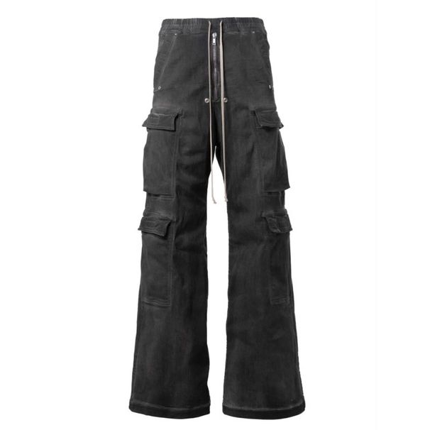 "Unisex RO-Style Wide Leg Jeans - Washed Smoky Gray Oversized Denim Pants With Vintage Vibe (S-XXXL)"_mkmklike.com