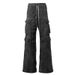 "Unisex RO-Style Wide Leg Jeans - Washed Smoky Gray Oversized Denim Pants With Vintage Vibe (S-XXXL)"_mkmklike.com
