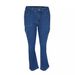 Fashionable new casual overalls multi-pocket stretch jeans women_mkmklike.com