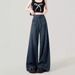 ELLE Vintage Wide-Leg Jeans For Women, Autumn 2025 New Loose Fit, Slimming High-Waisted Straight-Leg Floor-Length Pants, Thin_mkmklike.com
