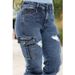 European American Cross-border Foreign Trade Women's Ripped Stretch Skinny Jeans With Elastic Cuffs And Multiple Pockets_mkmklike.com