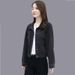 Chicco Women's Spring Autumn Fashion Korean Style Casual Long Sleeve Black Denim Top Short Trendy Jacket_mkmklike.com
