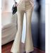 High-Waisted Stretchy Flared Jeans Korean Style with Double Buttons 0.8 Cm Hip Enhancing Padding Butt Lifting Effect Women's Denim_mkmklike.com