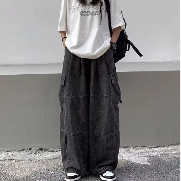 Autumn Pants American Hip Hop Retro Overalls Versatile Wide Leg Jeans Harlan Pants Trousers Men's Trendy Brand_mkmklike.com