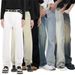 Men's Relaxed Fit Vintage Washed Jeans – Mid-Rise Stretch Denim Pants With Slight Flare (S-3XL, 7 Colors)_mkmklike.com