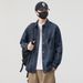 Short High-End Denim Workwear Jacket, Men's Long Sleeved Loose Casual Shirt, New_mkmklike.com