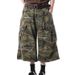 Men's High-Waisted Loose Cropped Camouflage Denim Shorts Ripped Patched Straight Leg Retro Style For Women And Men_mkmklike.com