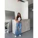 Women's High Waist Relaxed Fit Washed Denim Jeans Straight Leg Casual Trousers For Streetwear Fashion (XS-5XL)_mkmklike.com