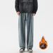 Men's Retro Straight Leg Jeans Elastic Waist Casual Wide Leg Trousers American Style Wear Archer0603 Loose Fit_mkmklike.com