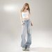 American Retro Low-waist Loose Wide-leg Pants Trendy Girls, Versatile Spring-summer Straight Jeans For Women, Available_mkmklike.com