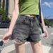 Women's Clothing High-Waisted Slimming Denim Shorts Trendy Ins Style Wide Leg Ripped A-Line Hot Pants Spring/Summer Fashion_mkmklike.com
