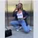 Women's Flared Denim Jeans – Trendy Wide-Leg Cotton Pants For Autumn Classic Washed Blue Hue_mkmklike.com