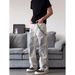 Retro Splatter Paint Jeans For Men - Straight To Slightly Flared Vintage Denim Pants With Long & Relaxed Fit_mkmklike.com