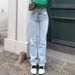 High-Waisted Stretch Straight Leg Jeans For Women – Slim Fit Comfort Denim Pants (Light Blue/Dark Blue/Black, S-XXL)_mkmklike.com