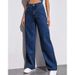 Women's Casual Straight Leg Wide Leg Solid Color Jeans Autumn Fashion Relaxed Everyday Wear Comfortable Feshion_mkmklike.com