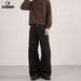 Men's Clothing Retro Split Wide Leg Jeans A-Line Denim Straight Leg Pants American Style Floor Length Vintage Washed Denim Pants For Cleanfit Style_mkmklike.com