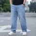 Men's Plus Size Relaxed Fit Straight Leg Jeans - Stretch Comfort Denim Pants For Big & Tall (XL-9XL)_mkmklike.com
